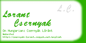 lorant csernyak business card